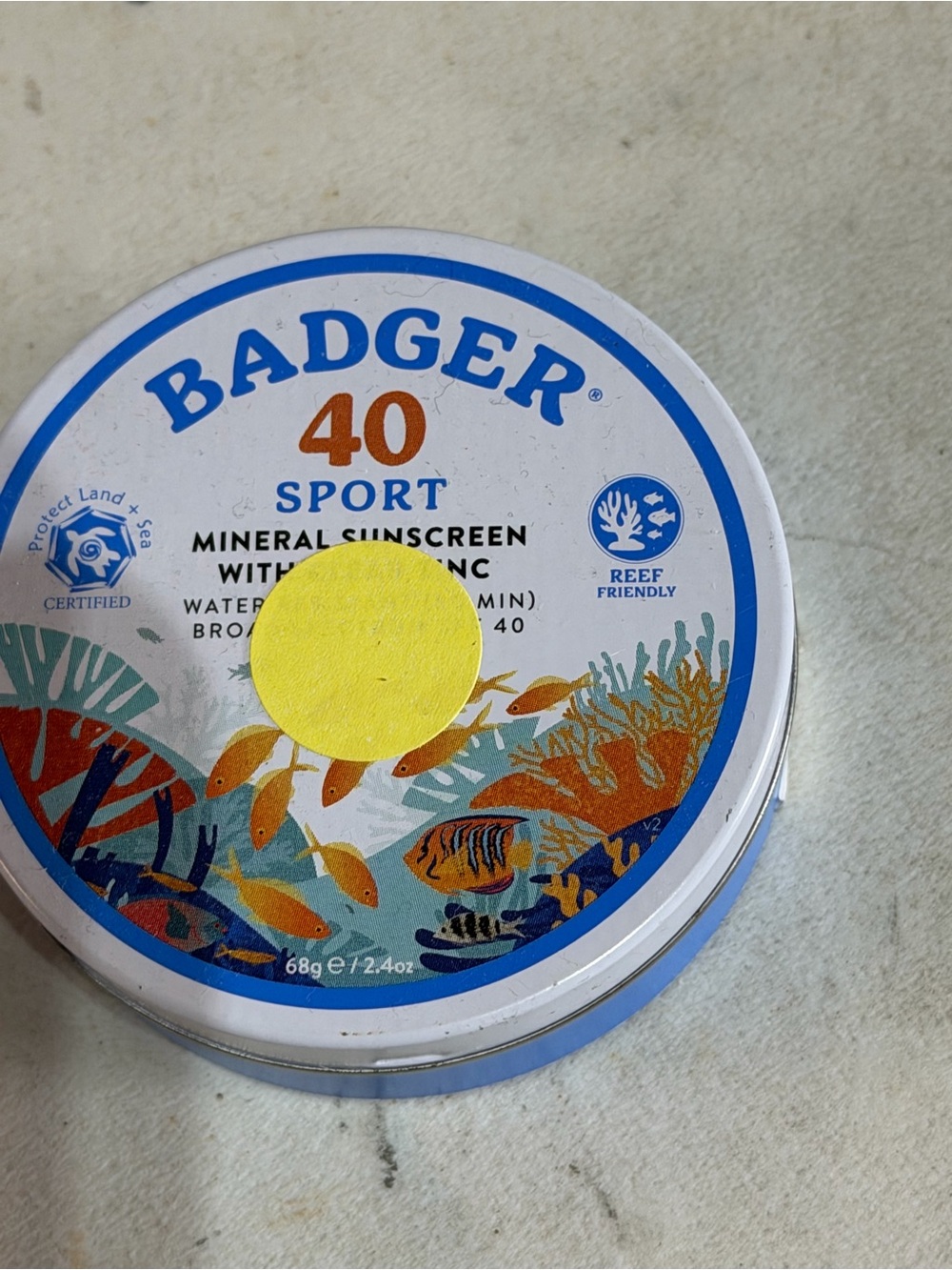 Badger Sport SPF 40 Mineral Sunscreen Tin - Blue/White